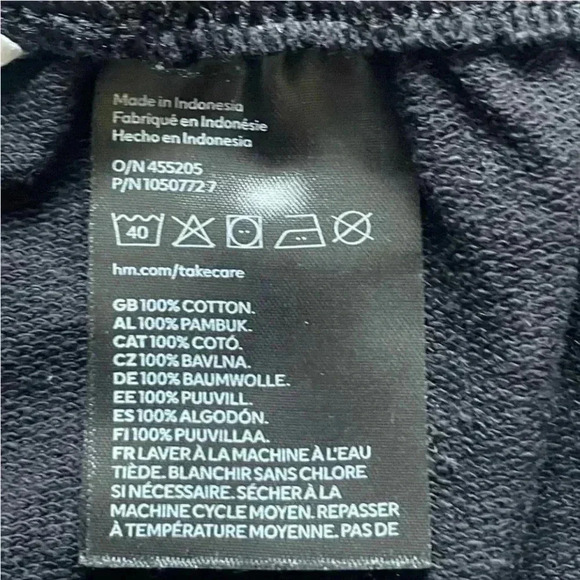 H& M Cotton Black White Casual Dolphin Elastic Waist Yoga Pants SZ 18( XL) #2080 - Picture 4 of 6